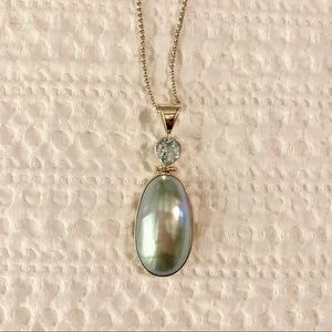 NWT Silver and Blue Topaz Pendant